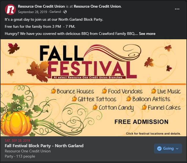 Facebook Fall Festival Ad